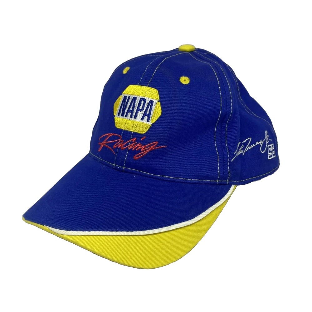 NAPA Racing‎ Martin Truex Jr #56 Blue and Yellow Adjustable Cap Hat RON CAPPS